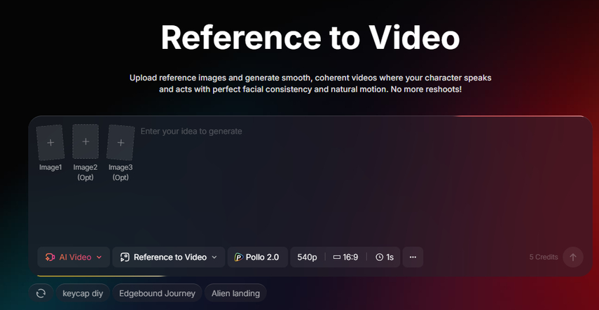 Pollo AI Consistent Character video feature