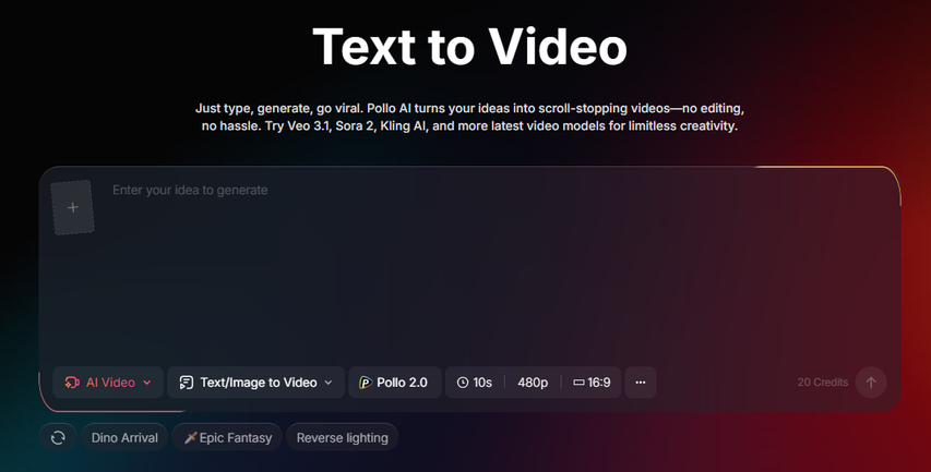 Pollo AI Text to Video Generator