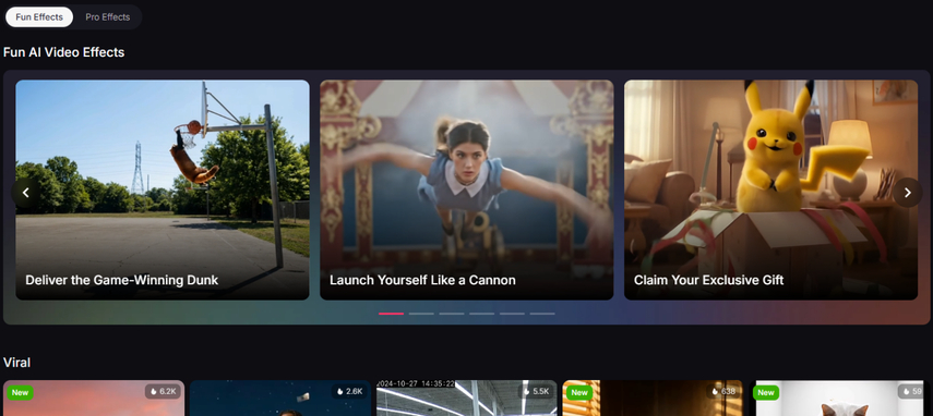 Pollo AI Video Effects and Templates