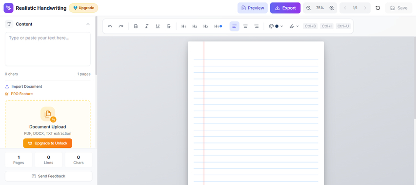 Realistic Handwriting text to handwriting converter