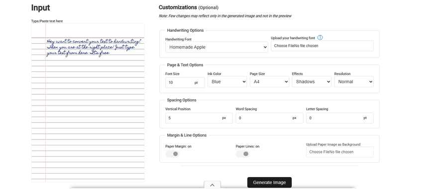 Texter text to handwriting converter