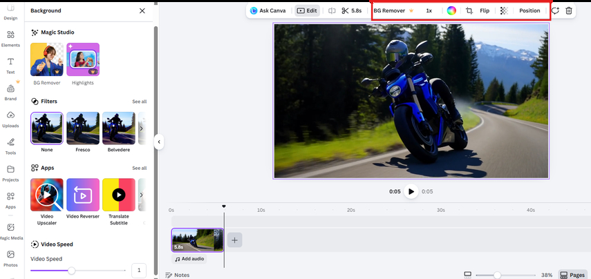Video editing tools in Canva Text to Video AI
