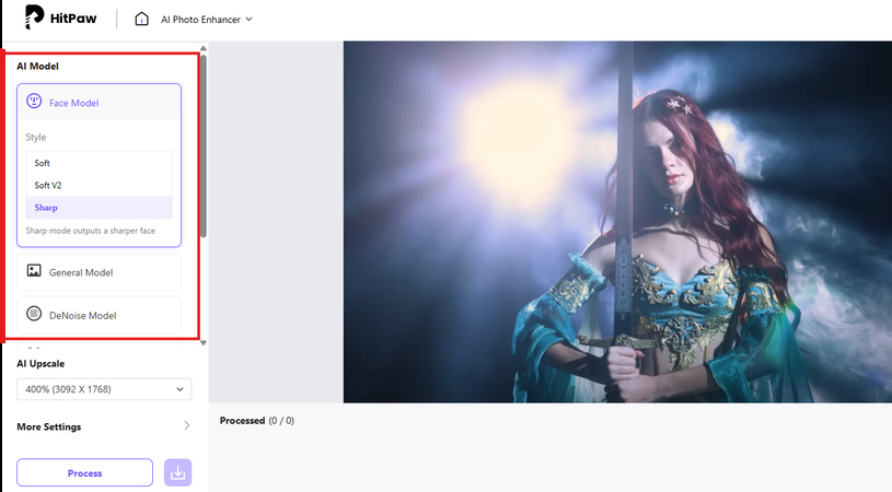 Choosing an AI model to refine the fantasy photograph