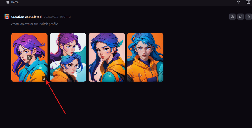 Downloading the Twitch avatar generated from a template