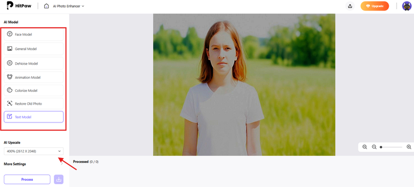 Enhancing fixed overexposed photos in HitPaw AI Photo Enhancer