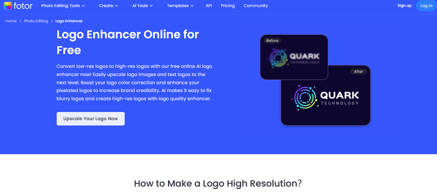 Fotori AI logo enhancer