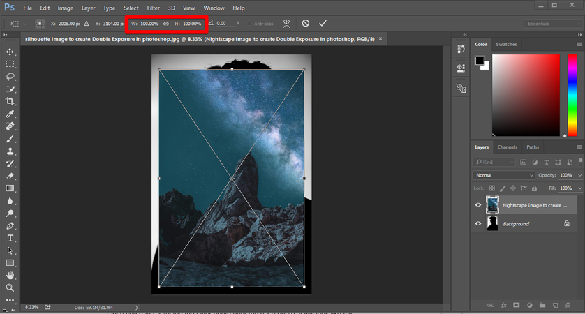 Height and Width Options in Photoshop