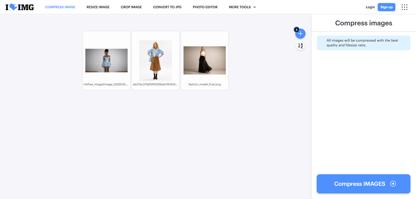 iLoveIMG Compress Image to Low Quality Image