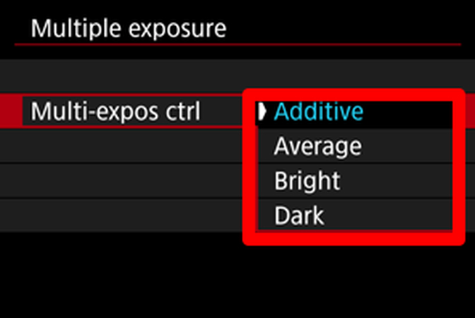 'Multi-expos Ctrl' Option on Canon EOS R5