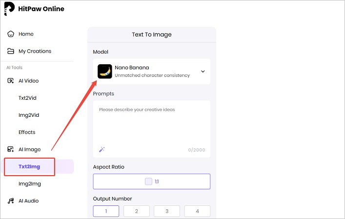 choose online text to image feature