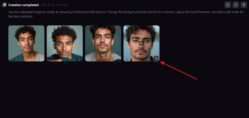 Saving the fixed Facebook profile picture