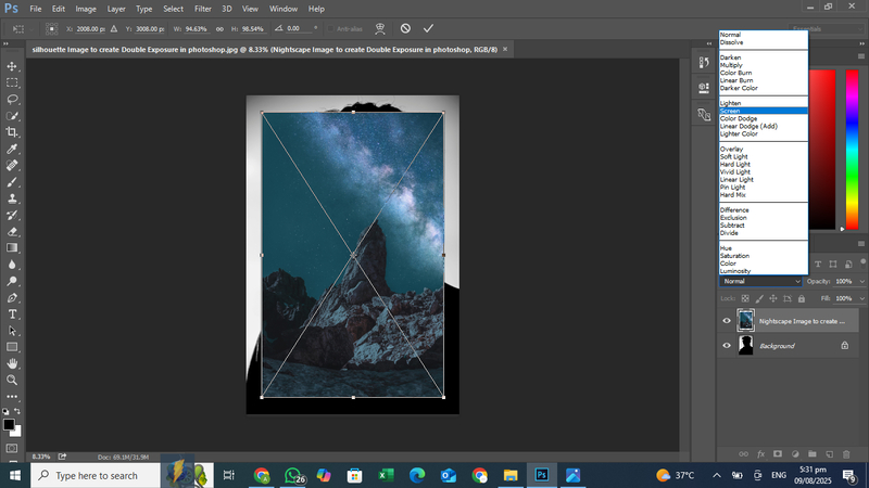 Screen Blend Mode in Photoshop