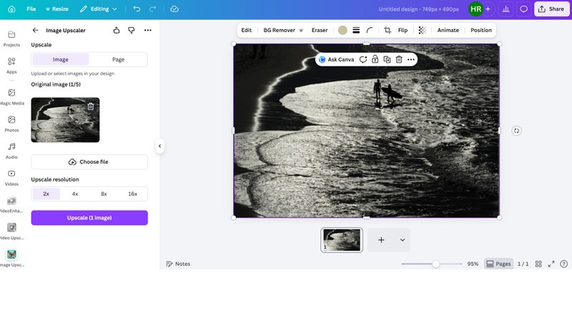 Canva Upscale Image to 4X