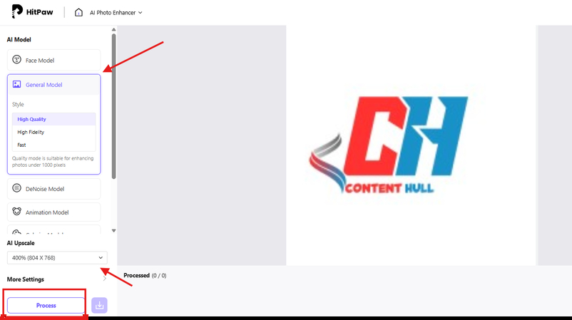 Selecting a model to enhance the logo