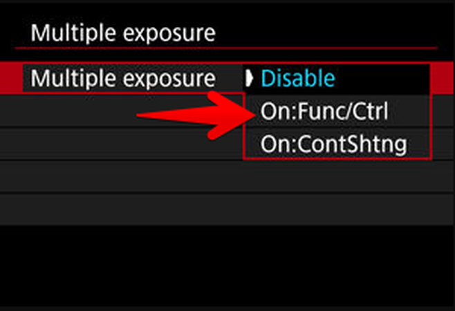 Turning on the 'Multiple exposure' Feature on the Canon EOS R5