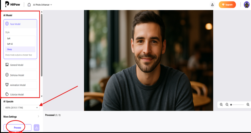 Using HitPaw AI Models to enhance the dating profile picture