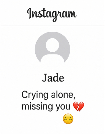 Using sad emojis in Instagram bio