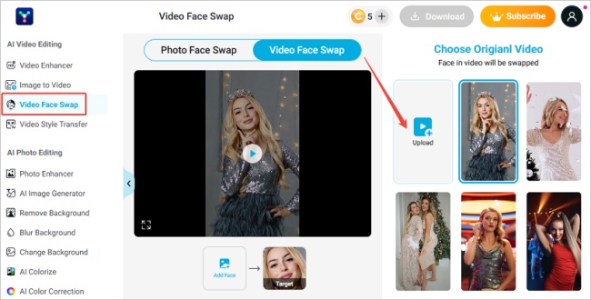 youcam video face swap online