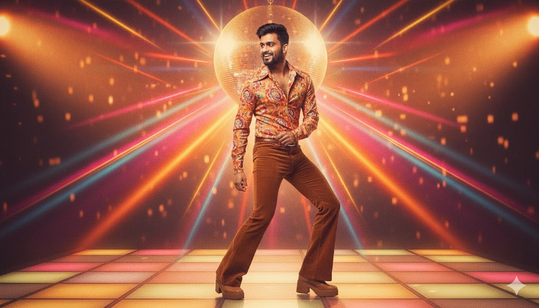 70s disco era portrait