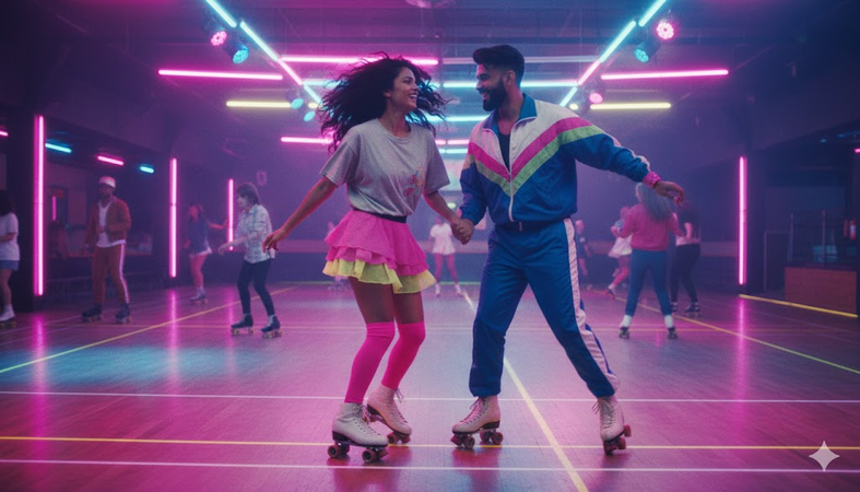 80s style retro style