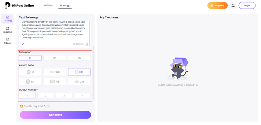adjust women poster generation setting