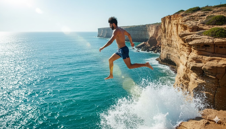 cliff jumping at sapphire