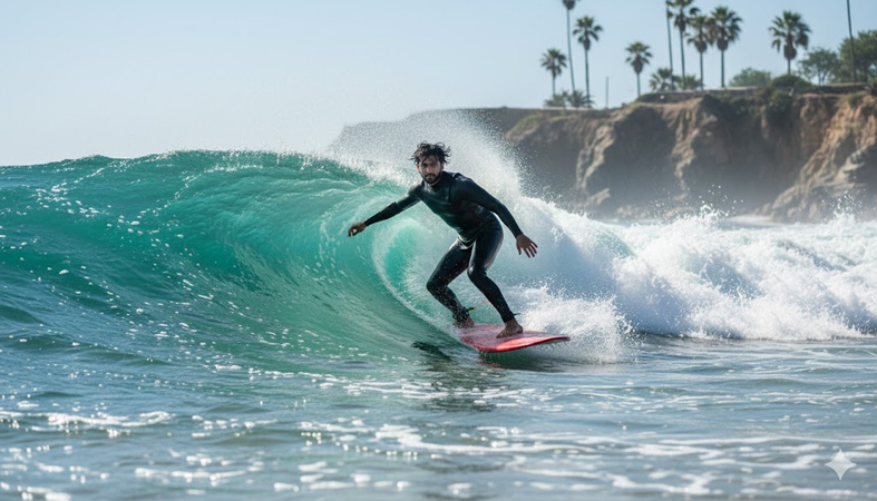 ai beach prompt for man