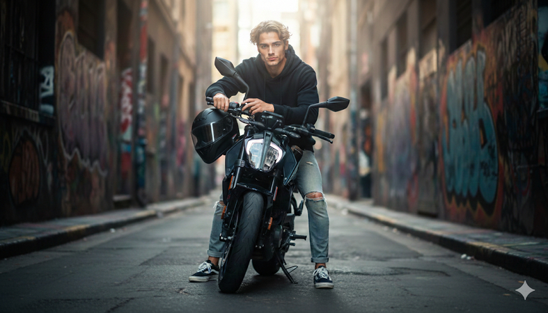 ai bike lover photo prompt for boy