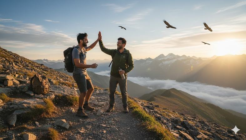 mountain adventure prompt best friends