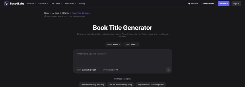 ai book title generator for fiction and series