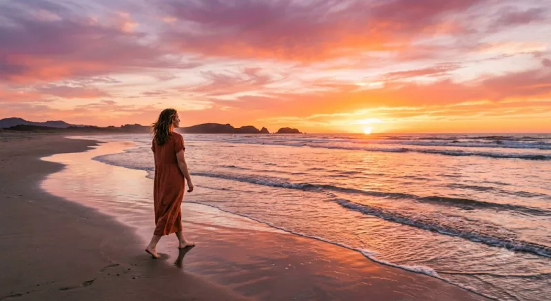 peaceful beach sunset