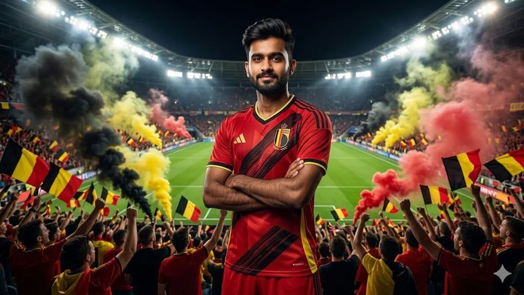 belgium football jersey ai prompt