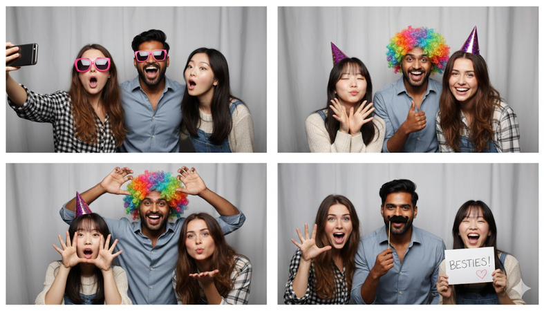 best friend happy photo booth