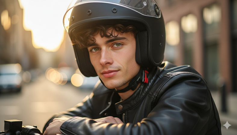 bike lover ai photo prompt for boy profile