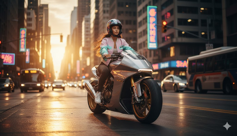 bike prompt for gemini ai girl