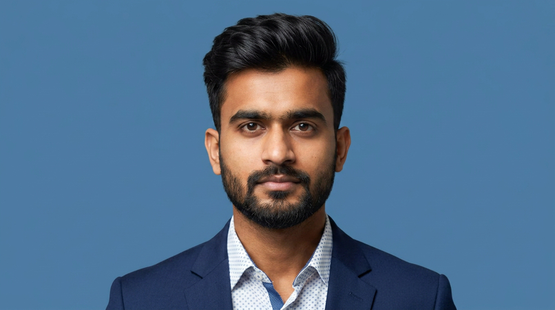 blue background passport photo