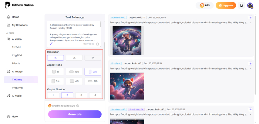 choose image resolution