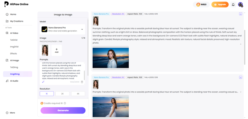 choose the image settings