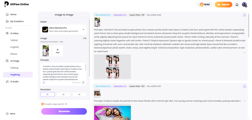 create and download photo booth