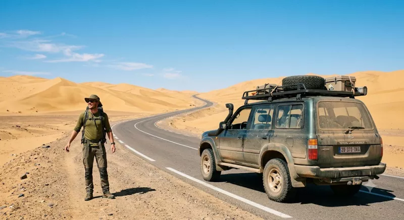 desert highway traveler