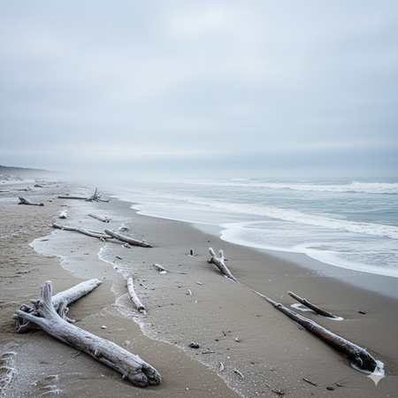 deserted beach midjourney image