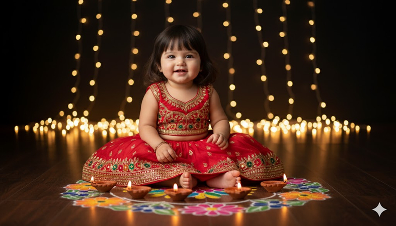 diwali baby girl photo