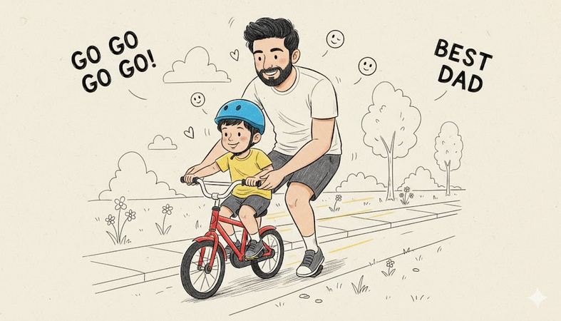 father and son doodle prompt