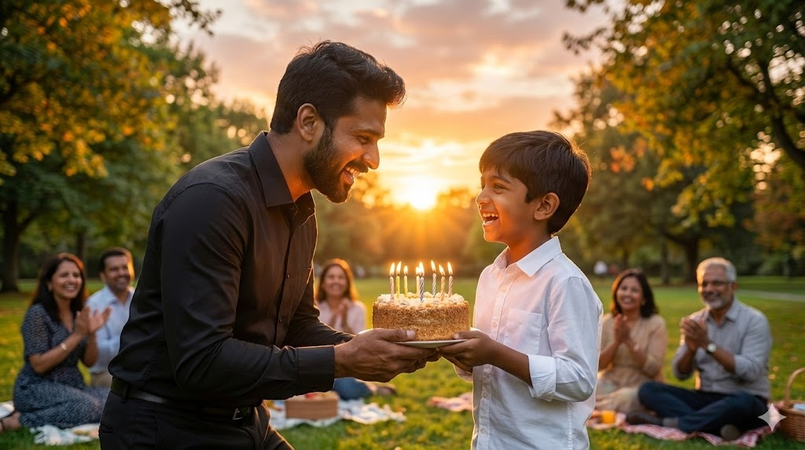 father son birthday celebration