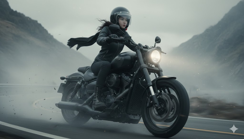 foggy mountain rider