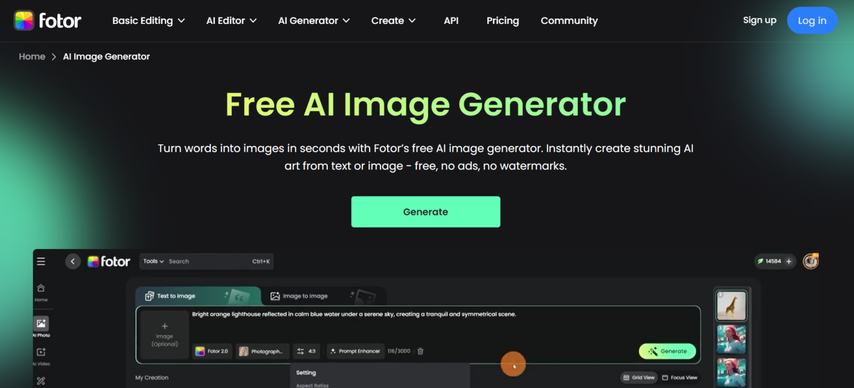 fotor ai image to image generator features