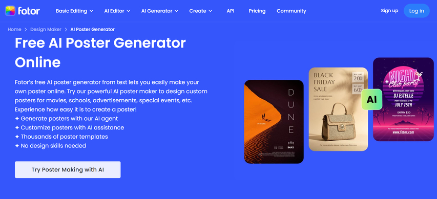 free ai poster maker online