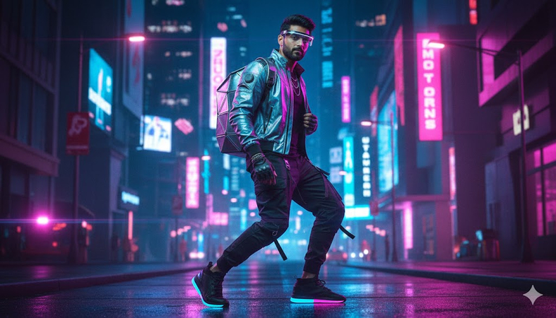 futuristic streetwear male