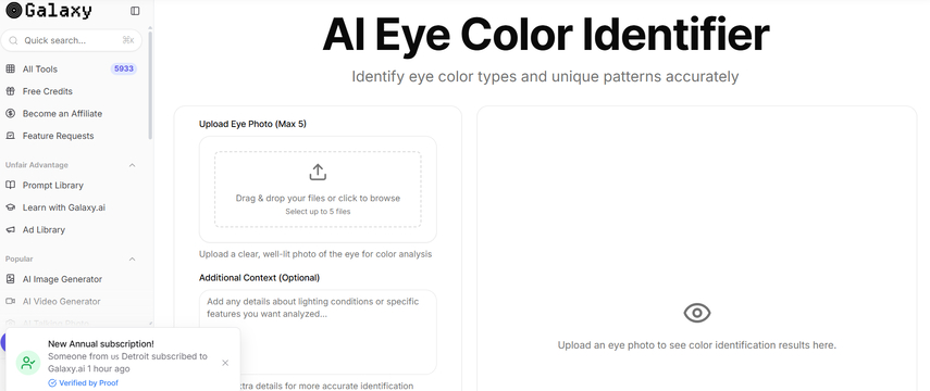 online eye color detector