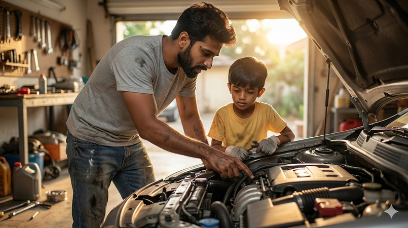 gemini ai prompt father and son car prompt